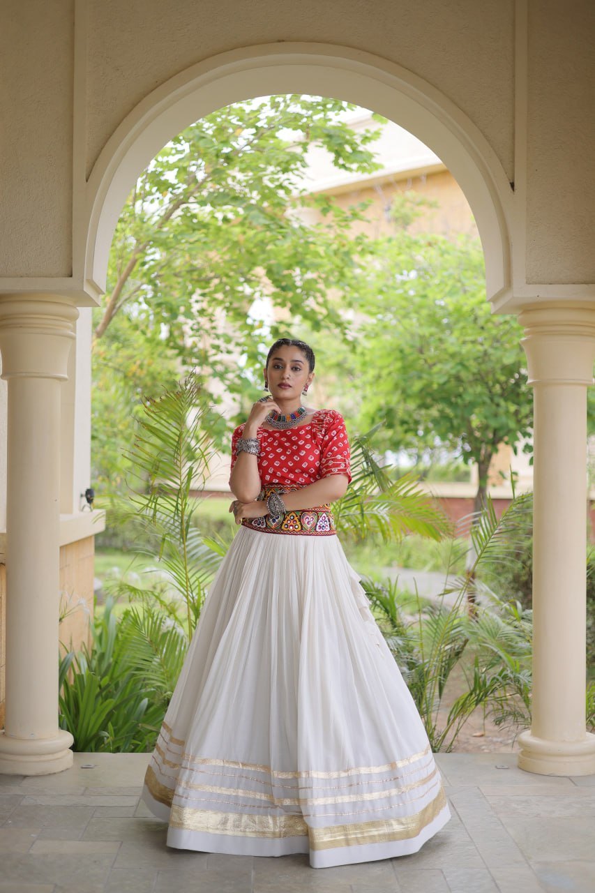 Cotton Gota Patti Bandhej Lehenga Set Clothsvilla
