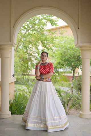 Cotton Gota Patti Bandhej Lehenga Set Clothsvilla