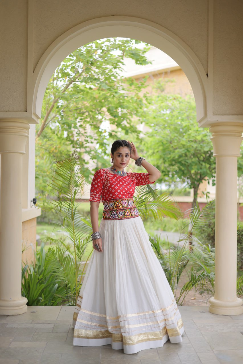 Cotton Gota Patti Bandhej Lehenga Set Clothsvilla