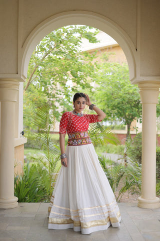 Cotton Gota Patti Bandhej Lehenga Set Clothsvilla