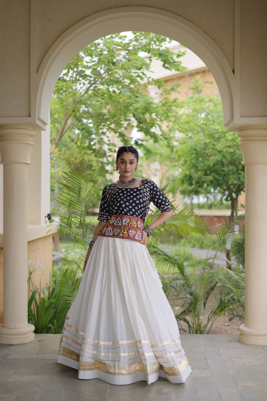 Cotton Gota Patti Bandhej Lehenga Set Clothsvilla