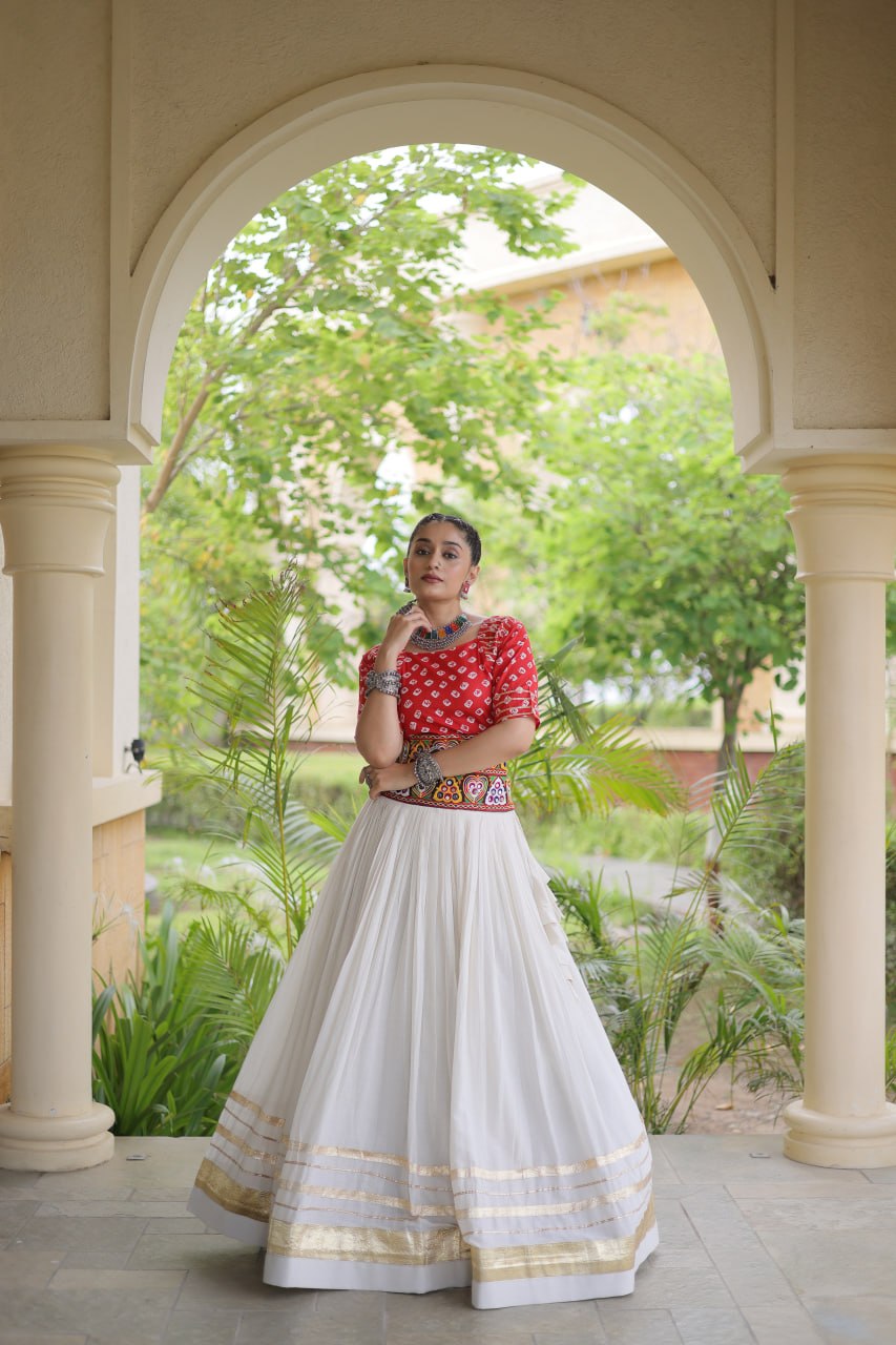 Cotton Gota Patti Bandhej Lehenga Set Clothsvilla