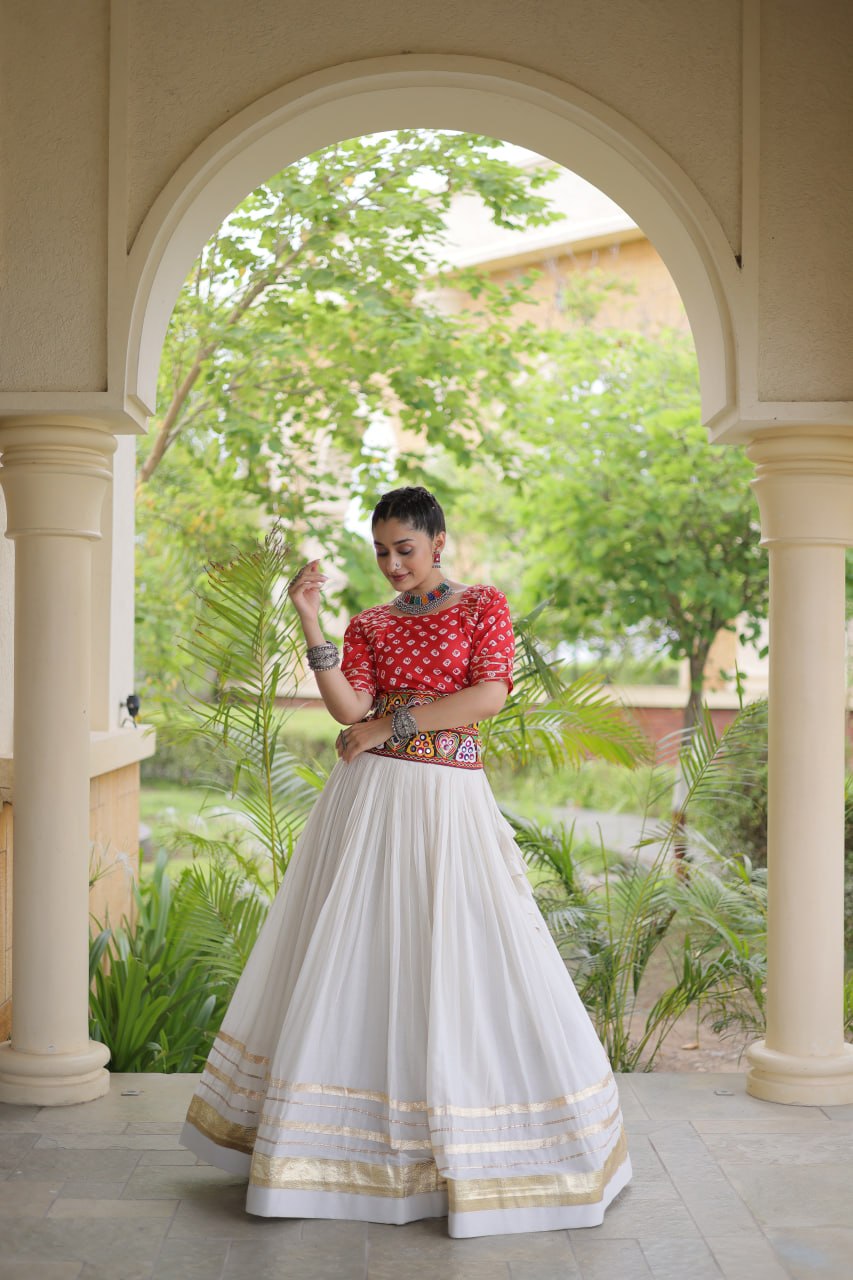 Cotton Gota Patti Bandhej Lehenga Set Clothsvilla