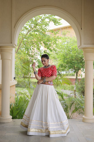 Cotton Gota Patti Bandhej Lehenga Set Clothsvilla