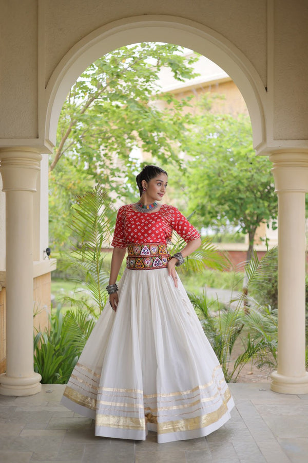 Cotton Gota Patti Bandhej Lehenga Set Clothsvilla