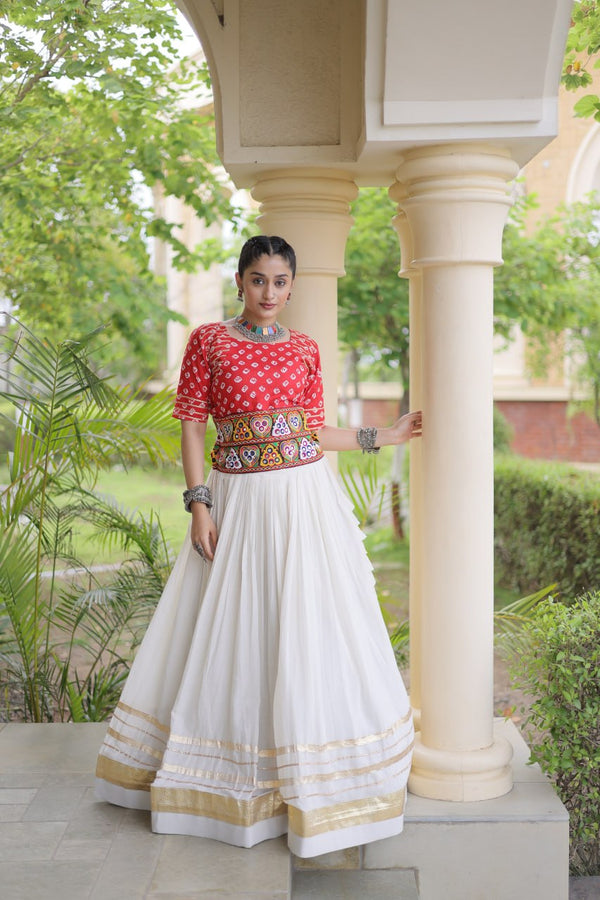 Cotton Gota Patti Bandhej Lehenga Set Clothsvilla