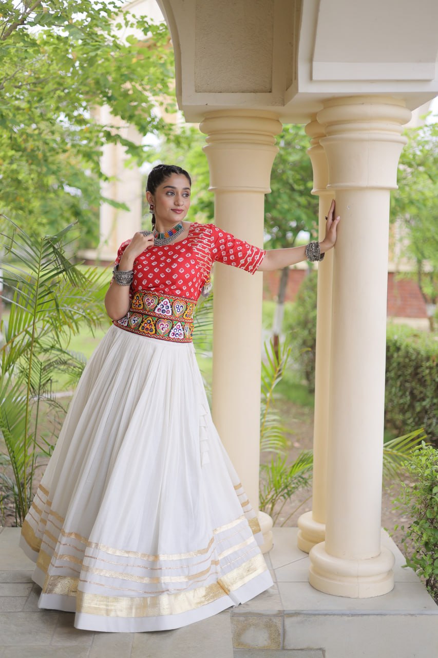 Cotton Gota Patti Bandhej Lehenga Set Clothsvilla