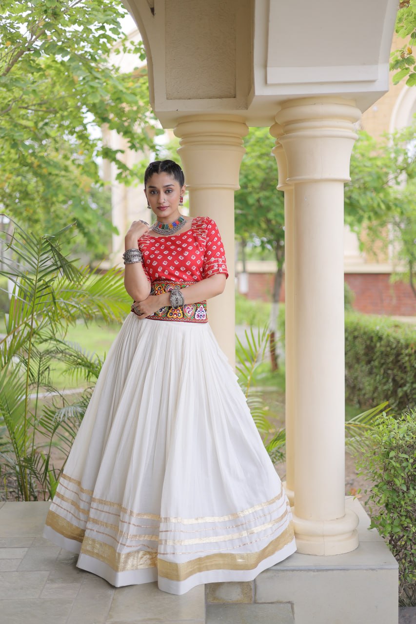 Cotton Gota Patti Bandhej Lehenga Set Clothsvilla