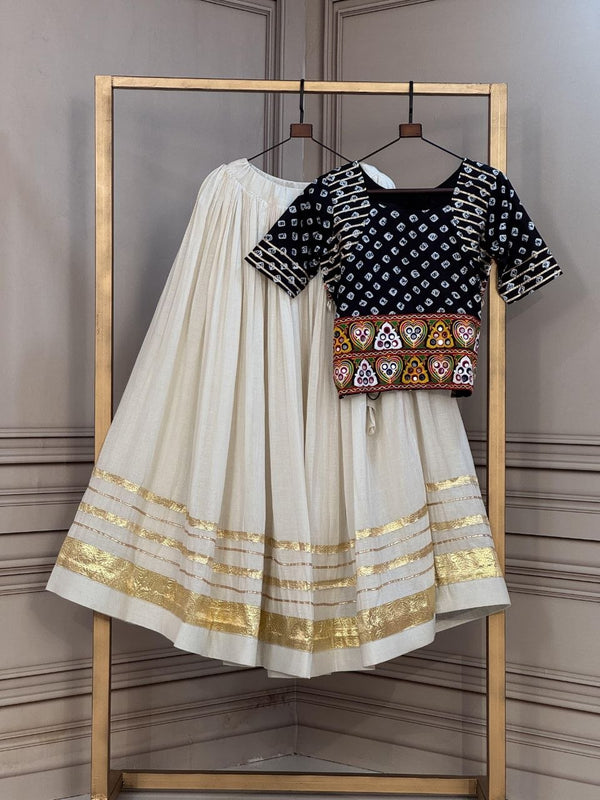 Cotton Gota Patti Bandhej Lehenga Set Clothsvilla