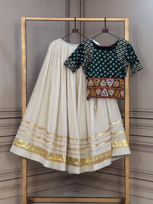 Cotton Gota Patti Bandhej Lehenga Set Clothsvilla