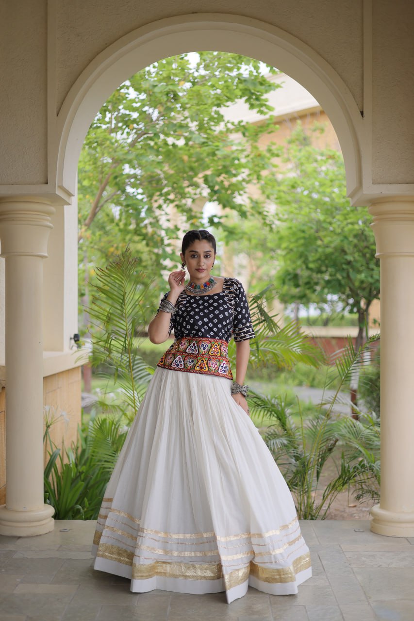 Cotton Gota Patti Bandhej Lehenga Set Clothsvilla