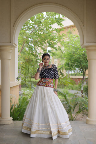 Cotton Gota Patti Bandhej Lehenga Set Clothsvilla