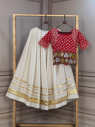Cotton Gota Patti Bandhej Lehenga Set Clothsvilla