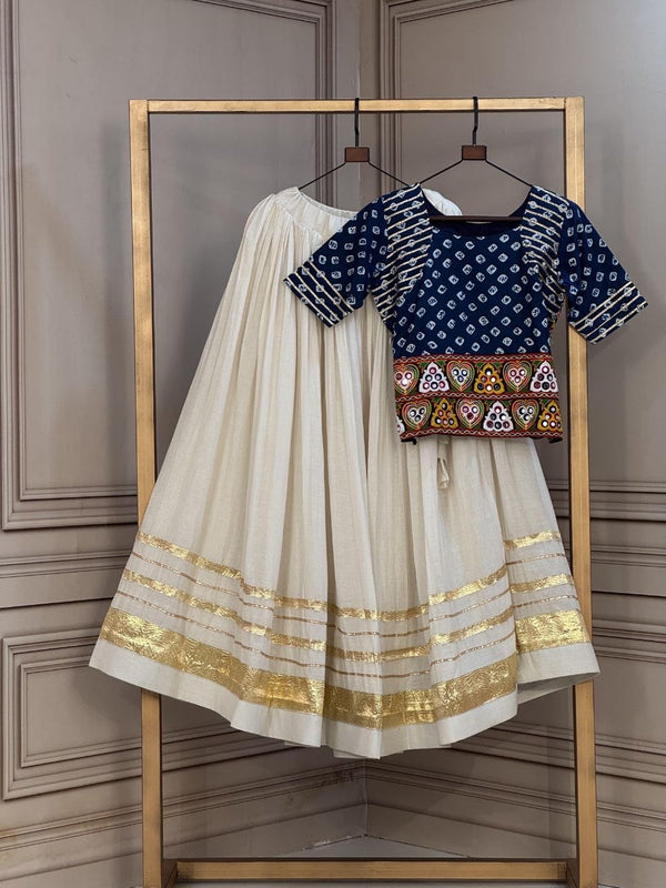 Cotton Gota Patti Bandhej Lehenga Set Clothsvilla