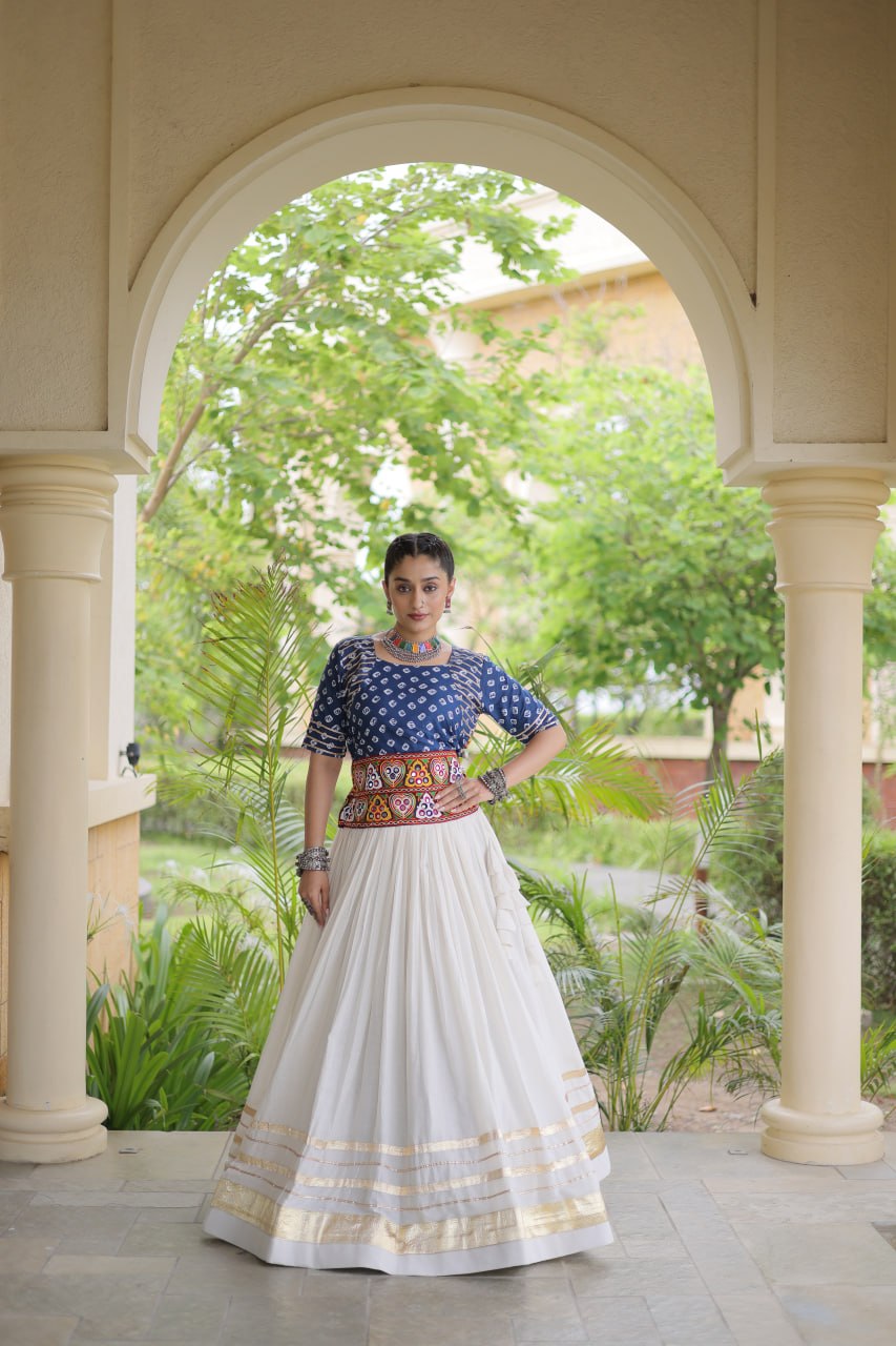 Cotton Gota Patti Bandhej Lehenga Set Clothsvilla