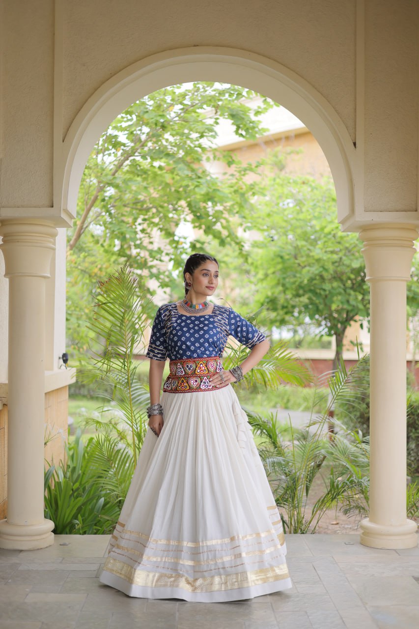 Cotton Gota Patti Bandhej Lehenga Set Clothsvilla