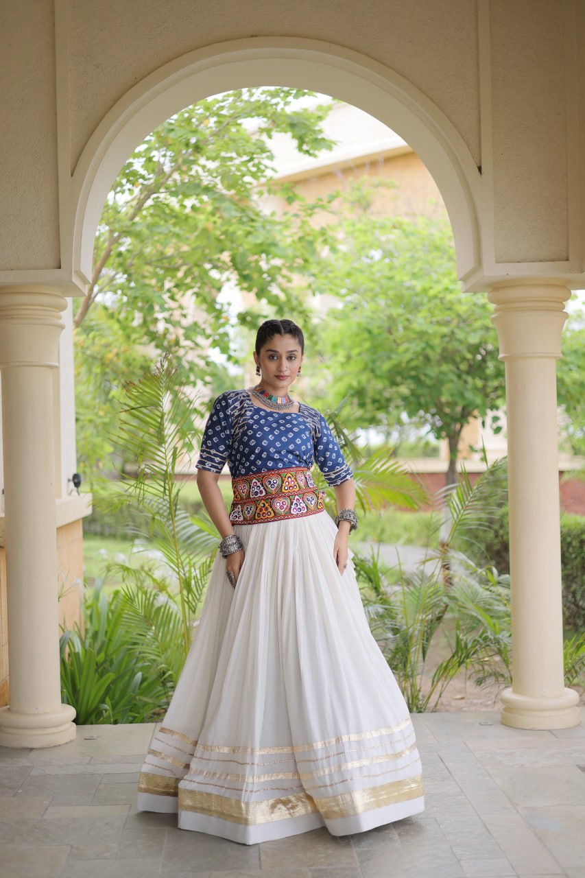 Cotton Gota Patti Bandhej Lehenga Set Clothsvilla