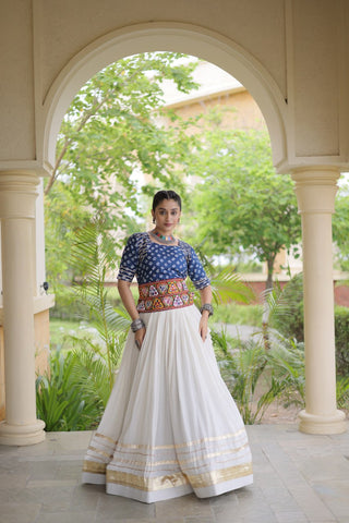 Cotton Gota Patti Bandhej Lehenga Set Clothsvilla