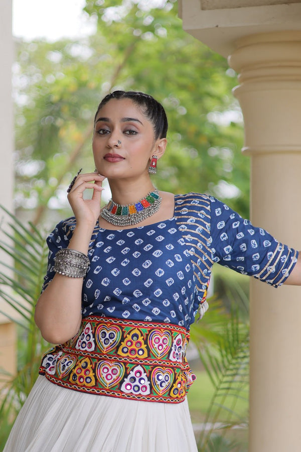Cotton Gota Patti Bandhej Lehenga Set Clothsvilla