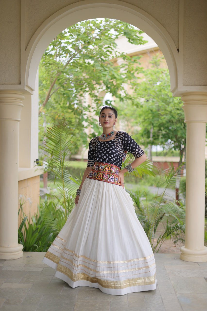 Cotton Gota Patti Bandhej Lehenga Set Clothsvilla