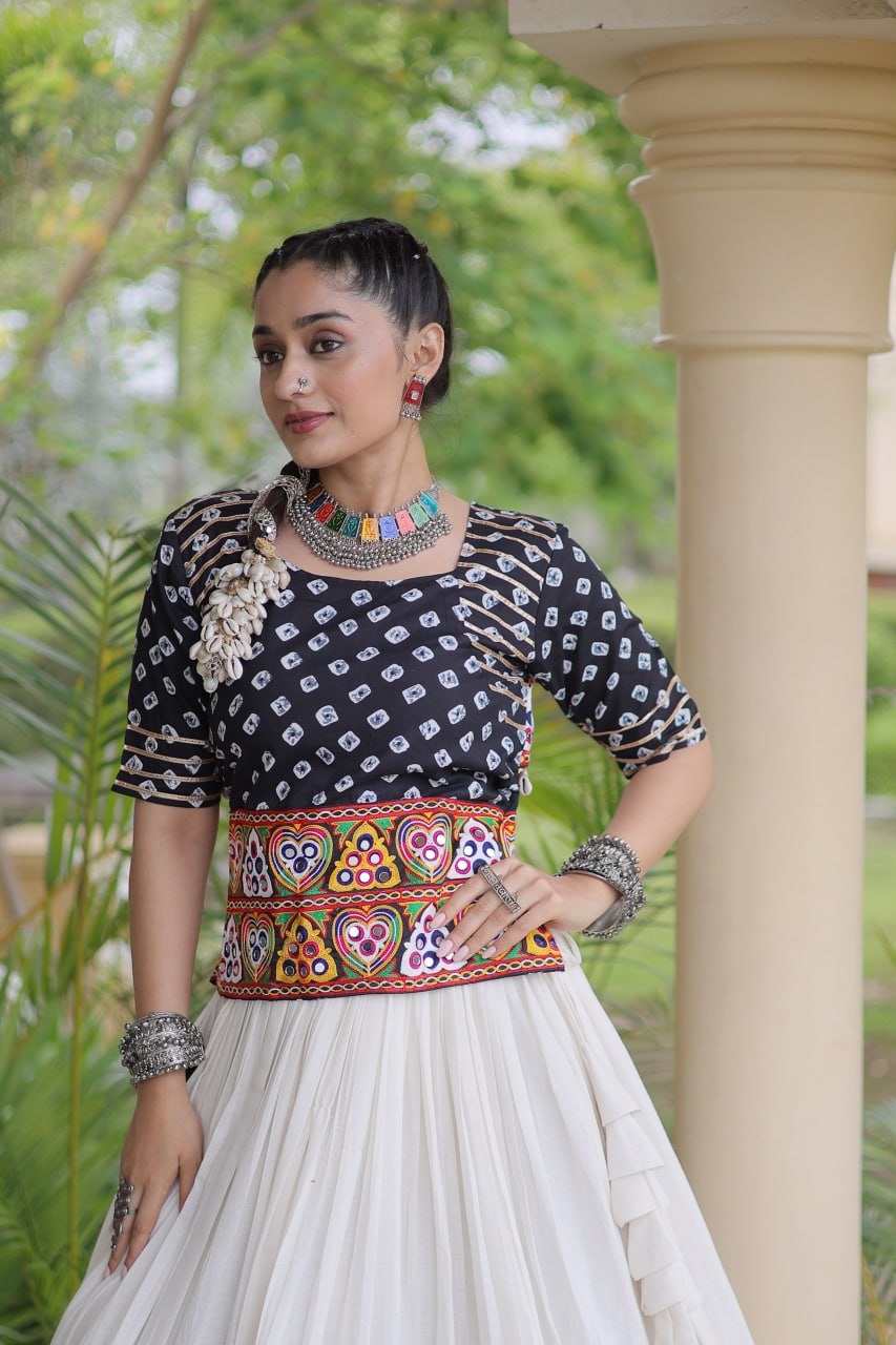 Cotton Gota Patti Bandhej Lehenga Set Clothsvilla