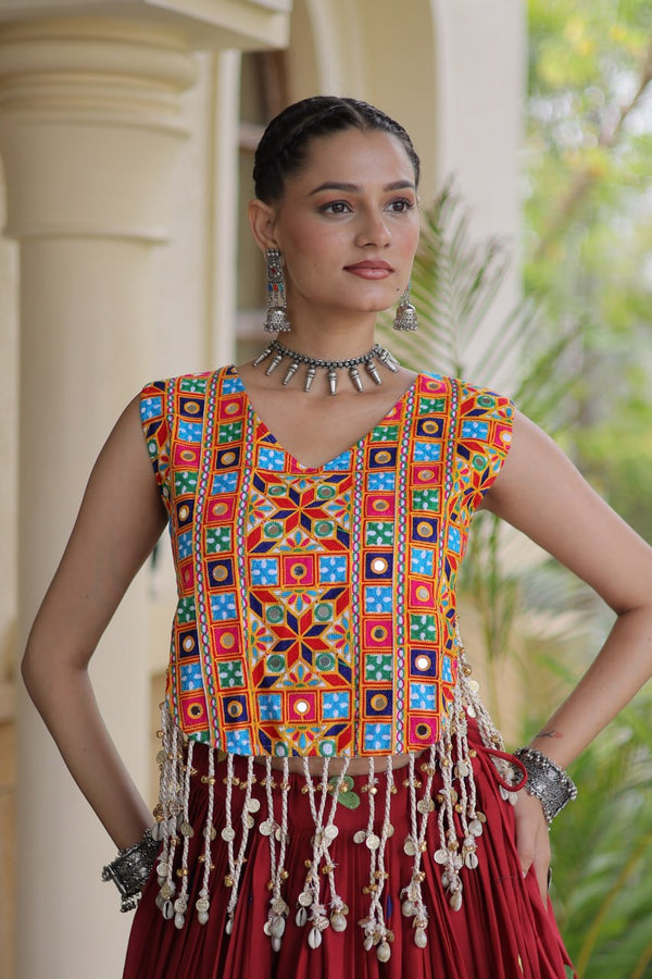 Cotton Heart Embroidered Lehenga Choli ClothsVilla