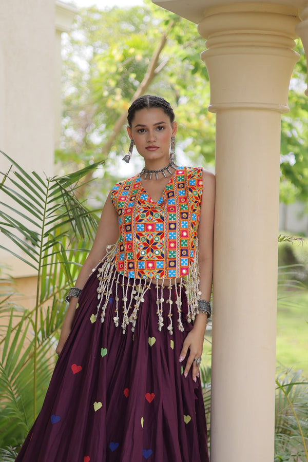 Cotton Heart Embroidered Lehenga Choli ClothsVilla