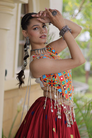 Cotton Heart Embroidered Lehenga Choli ClothsVilla