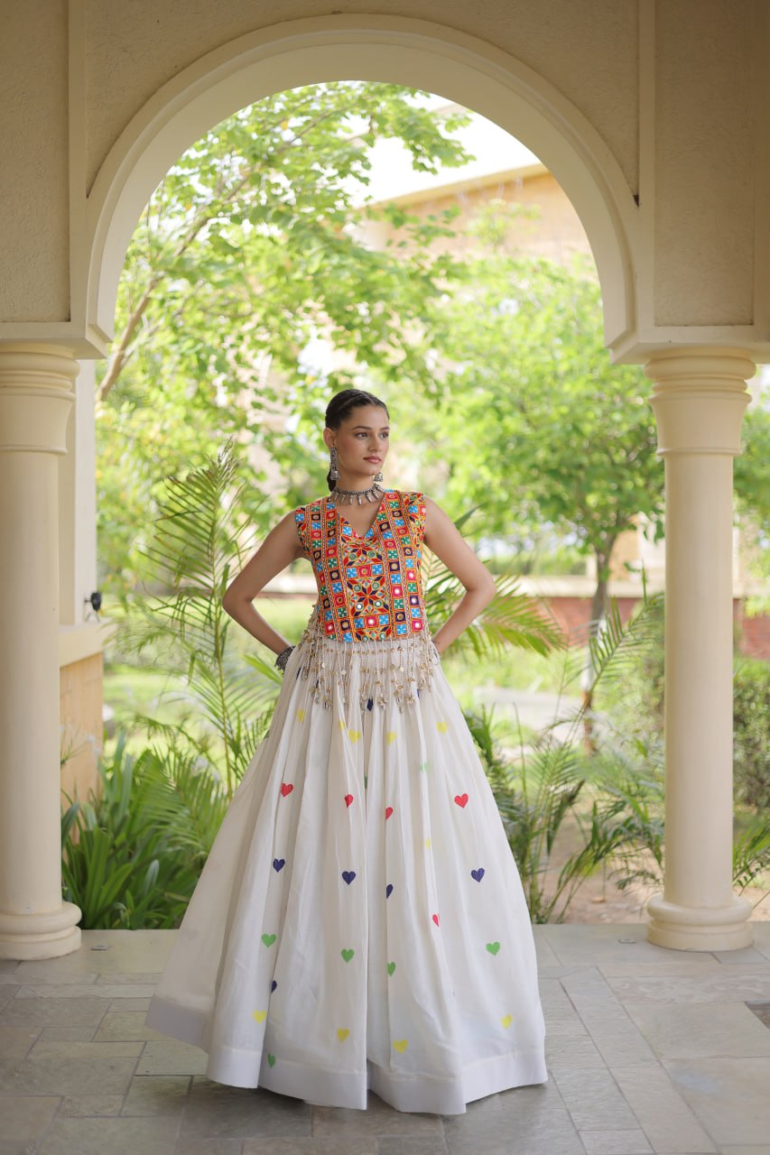 Cotton Heart Embroidered Lehenga Choli ClothsVilla
