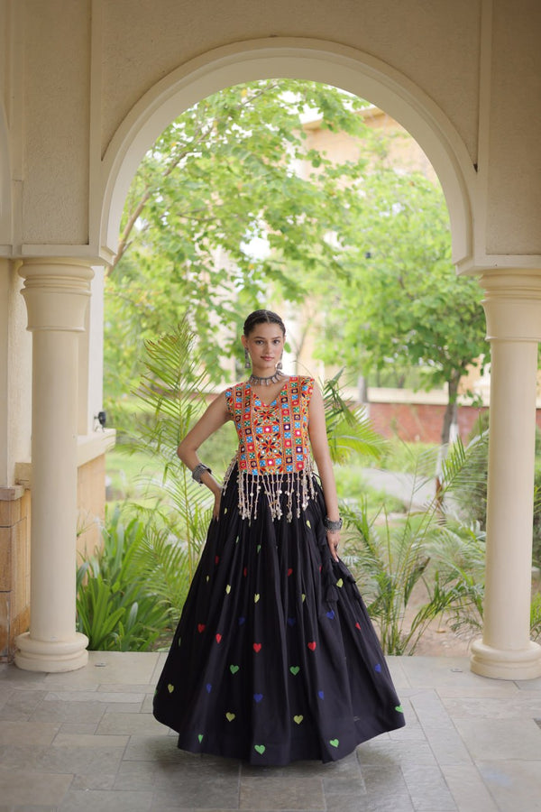 Cotton Heart Embroidered Lehenga Choli ClothsVilla