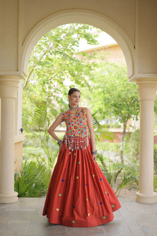 Cotton Heart Embroidered Lehenga Choli ClothsVilla