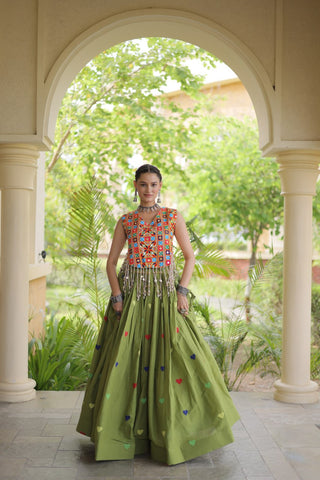 Cotton Heart Embroidered Lehenga Choli ClothsVilla