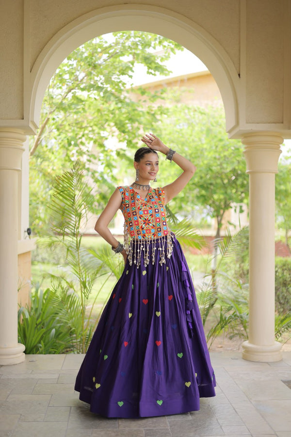 Cotton Heart Embroidered Lehenga Choli ClothsVilla