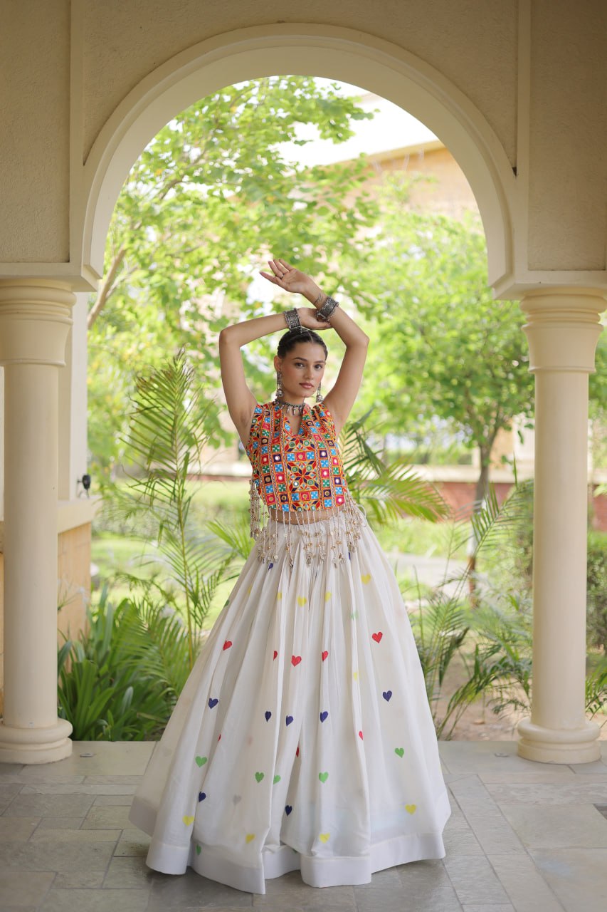 Cotton Heart Embroidered Lehenga Choli ClothsVilla