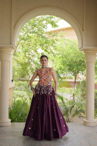 Cotton Heart Embroidered Lehenga Choli ClothsVilla