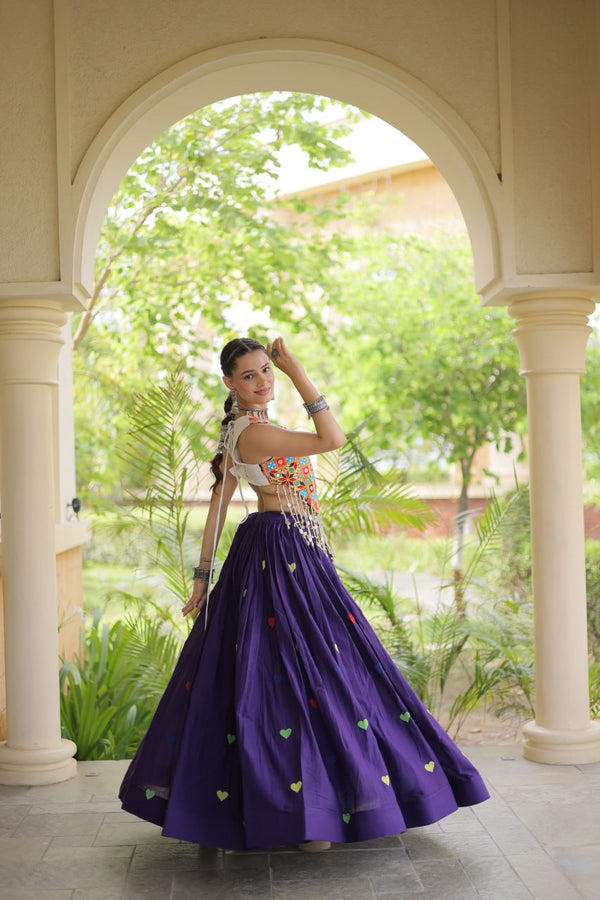 Cotton Heart Embroidered Lehenga Choli ClothsVilla