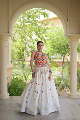 Cotton Heart Embroidered Lehenga Choli ClothsVilla