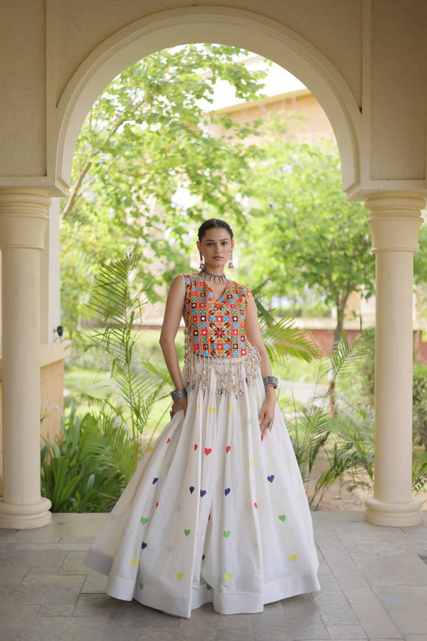 Cotton Heart Embroidered Lehenga Choli ClothsVilla
