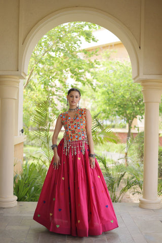 Cotton Heart Embroidered Lehenga Choli ClothsVilla