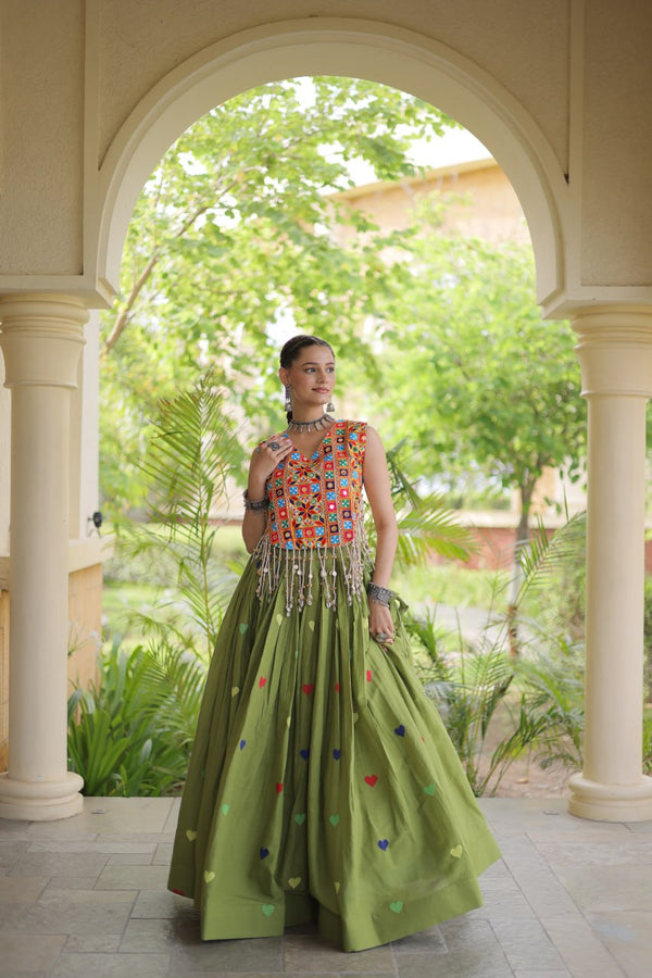 Cotton Heart Embroidered Lehenga Choli ClothsVilla