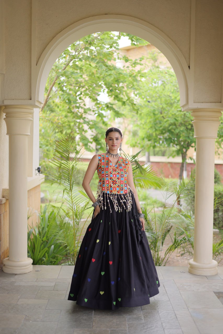 Cotton Heart Embroidered Lehenga Choli ClothsVilla