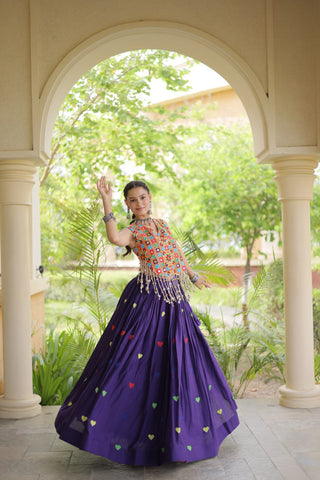 Cotton Heart Embroidered Lehenga Choli ClothsVilla