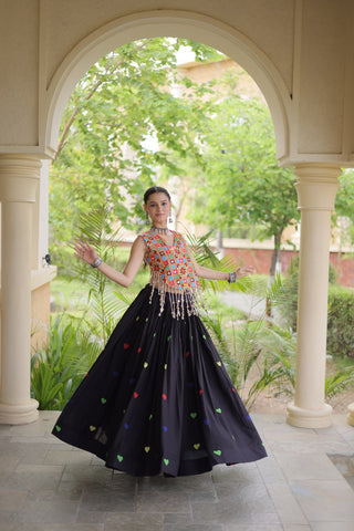 Cotton Heart Embroidered Lehenga Choli ClothsVilla