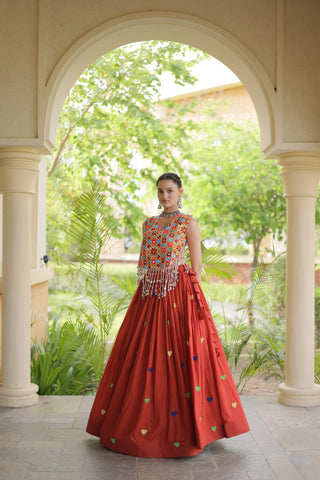 Cotton Heart Embroidered Lehenga Choli ClothsVilla