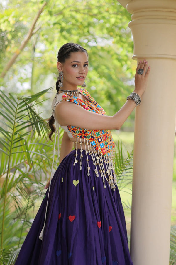 Cotton Heart Embroidered Lehenga Choli ClothsVilla