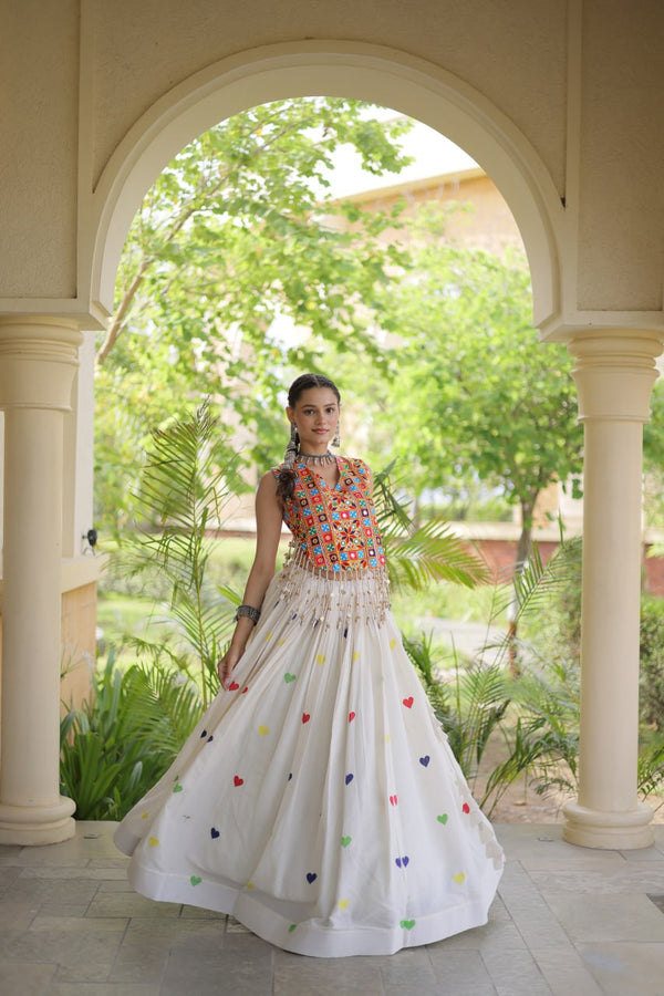 Cotton Heart Embroidered Lehenga Choli ClothsVilla