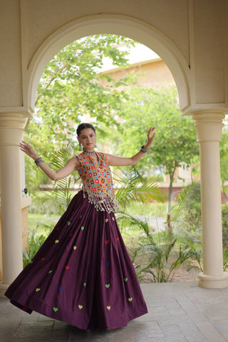 Cotton Heart Embroidered Lehenga Choli ClothsVilla