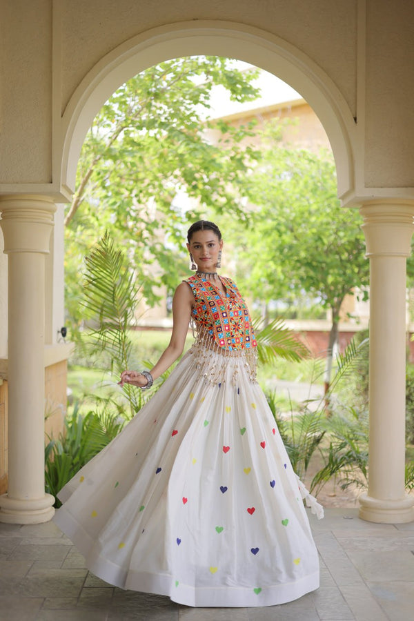 Cotton Heart Embroidered Lehenga Choli ClothsVilla