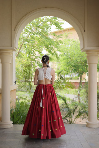 Cotton Heart Embroidered Lehenga Choli ClothsVilla