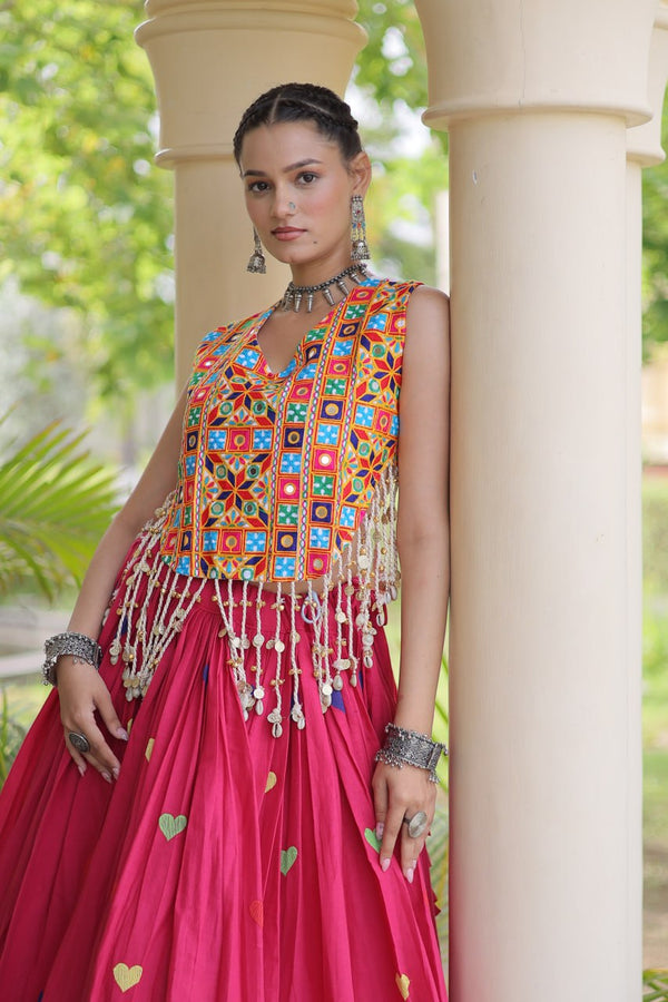 Cotton Heart Embroidered Lehenga Choli ClothsVilla